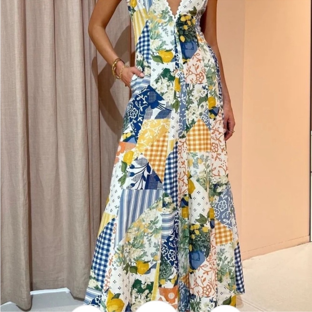 Commense Multicolor Patchwork Maxi Dress